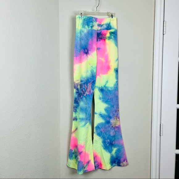 NEW Beach Riot Revolve Tie Dye 2 Piece Crop Top Flare Pants SMALL Lounge $220 - Picture 7 of 13